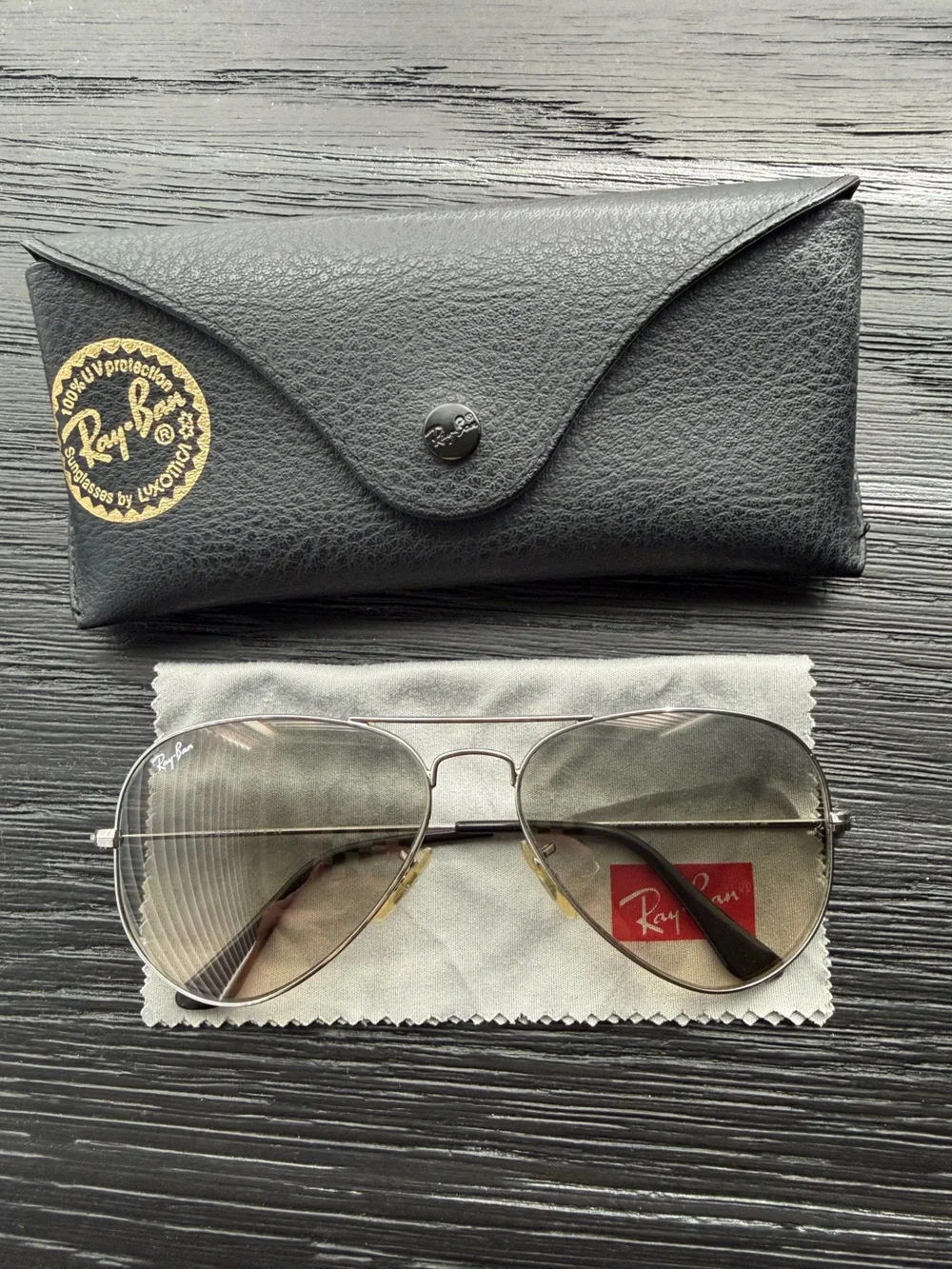 Ray-Ban Silver Aviator Sunglasses with Brown Gradient Lenses - Large RB 3025